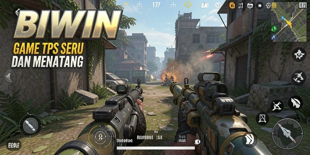 Screenshot tampilan gameplay seru BIWIN dengan aksi pertempuran intens.