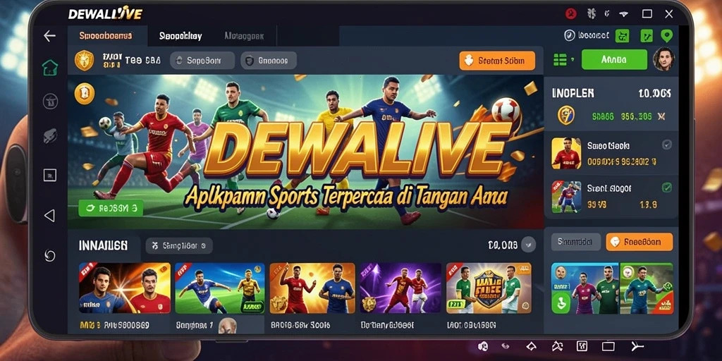 Tampilan permainan sportsbook yang menarik di aplikasi DEWALIVE.