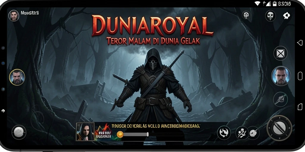 Tampilan gameplay DUNIAROYAL yang menegangkan dan menyeramkan.