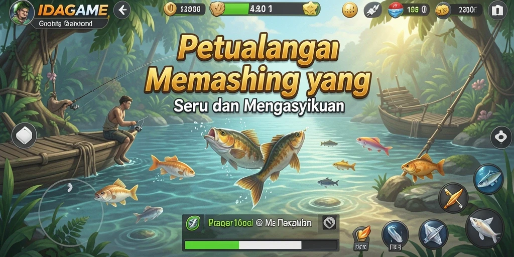 Tangkapan ikan besar dalam gameplay IDAGAME.