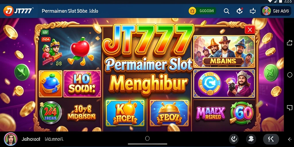 Tampilan gameplay slot JT777 yang menarik dan penuh warna.