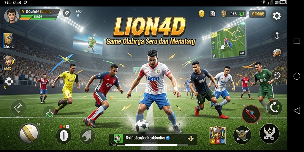 Screenshot utama <strong>LION4D</strong> menampilkan gameplay olahraga intens dengan visual menarik.