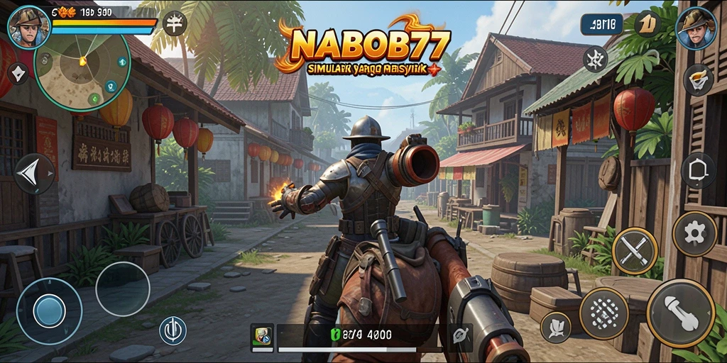 Screenshot utama gameplay NABOB77 yang menampilkan simulasi interaktif.