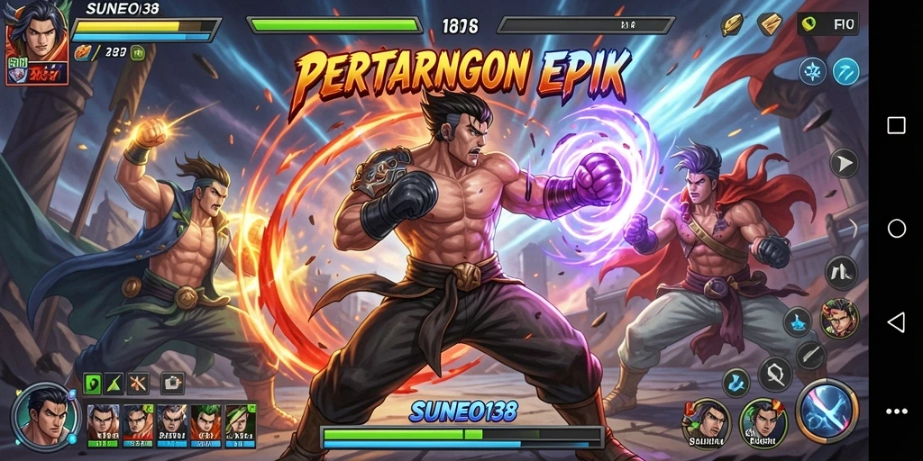 Tampilan gameplay SUNEO138 yang seru di arena Fighting.